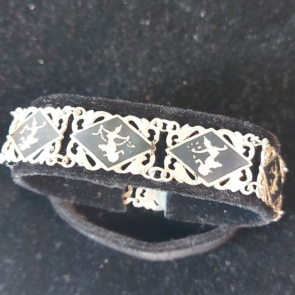 Antique Silver Siamese Dancer Link Bracelet - Picture 12 of 15